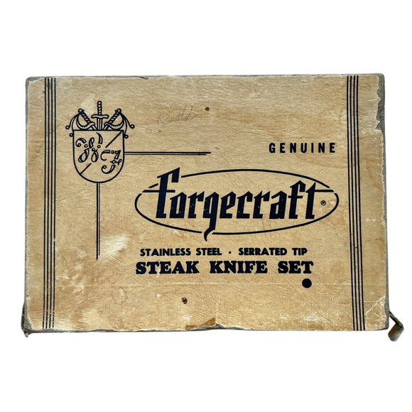 Forgecraft Genuine Stainless Steel Serrated Tip Steak Knife Set Of 6 With Pearli - Picture 6 of 7